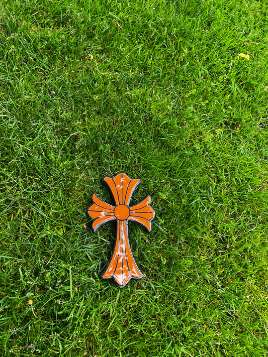 Orange & Black Cross (20cm)